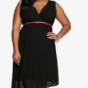 Torrid Plunging Neck Black Assymetrical Dress